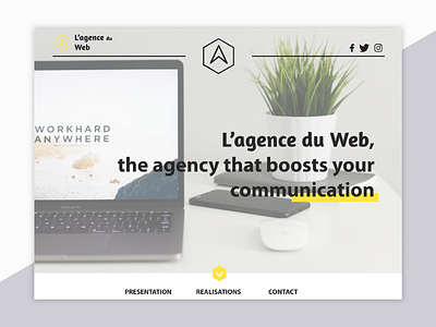 Landing page - Daily Ui 03 3 daily ui daily ui challenge french landing page ui ui design webdesign website yellow