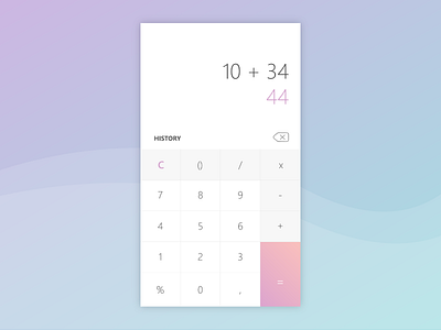 Calculator - Daily Ui 04 4 app calculator clean daily ui daily ui challenge grey number pink ui ui design