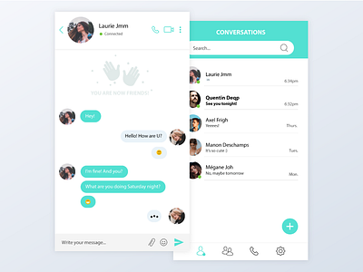 Direct messaging - Daily Ui 13 13 app chat clean daily ui daily ui challenge direct messaging green interface message messaging app ui