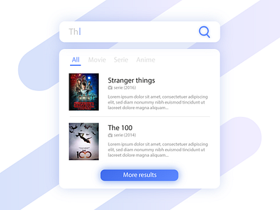 Search hint - Daily ui 22 22 blue clean daily ui daily ui challenge interface movie app search search bar serie stranger things