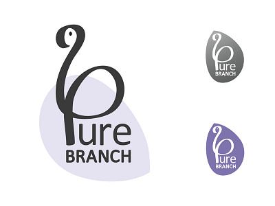 Logo - Pure Branch aromatherapy logo purple swan