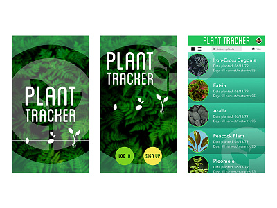 Plant Tracker app UI app design plants ui