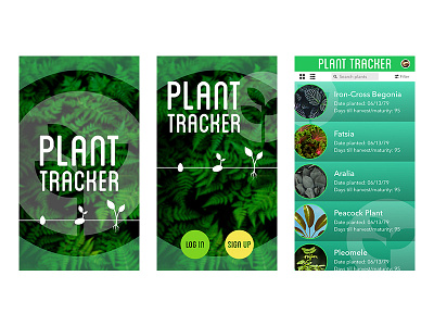 Plant Tracker app UI