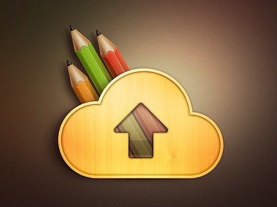 Upload? Cloud? Rainbow? Penholder? cloud icon illustration penholder rainbow ui upload