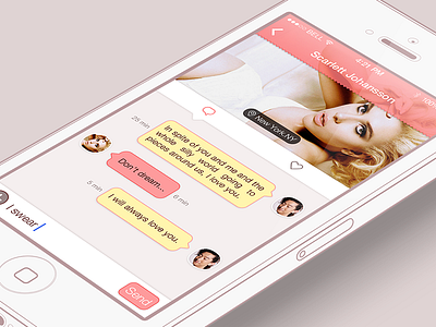 Chat chat girl ios iphone pink ui