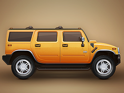 Hummer H2 car icon illustration ui