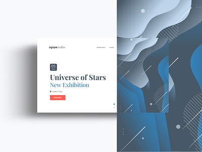 Universe of Stars design graphic hero invitation landing web