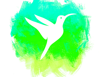 Natural High Events Logo bird events logo fluorescent hummingbird logo logodesign natural high neon neon green watercolor yoga yoga logo