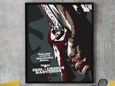 Inglorious Basterds Illustrated Poster graphic design illustration movies posters vector art