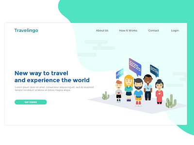 Travelingo - Landing Page Design illustrations landing page web app