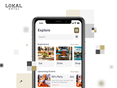 Lokal Hotel App - Invisible Service Hotel concept design app hotel iphone x philadelphia travel app ui ux