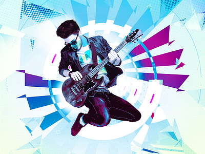 Guitar Player abstract design graphic guitar music portfolio