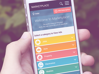 Classifieds for mobile colors interface iphone ui ux web