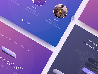 Several screens from Hyperloop One Concept color header hyperloop minimalistic ui