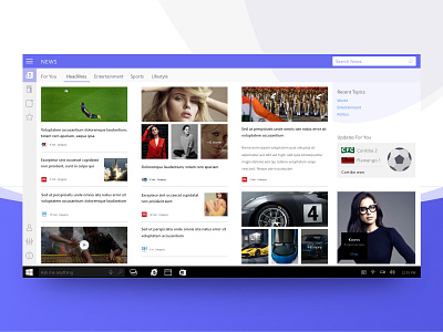 News Home app clean design minimalistic news ui ux windows