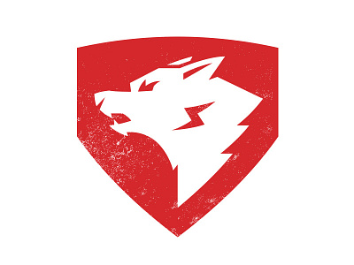 Red Wolf Gym crest logo shield strenght wolf