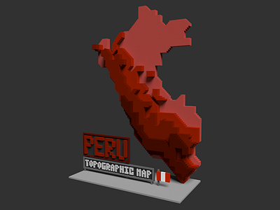 Peru Topographic Map 3d cartography magica voxel map peru topography voxel