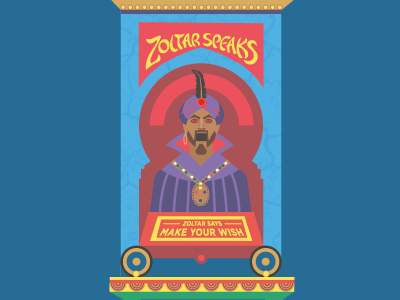 Zoltar Speaks arcade big fortune teller game graphic design illustration zoltar