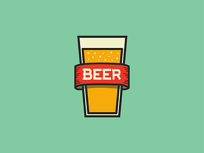 Crude Beer beer icon illustration pint