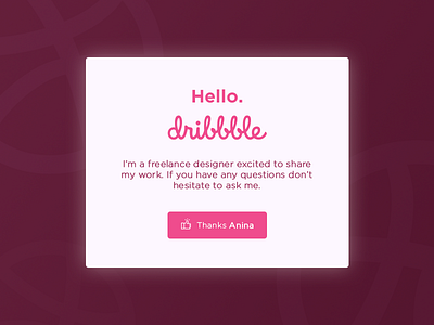 Dribbble Welcome hello hello dribbble new opening thanks welcome