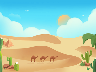 Illustration botany cactus desert illustration scenery