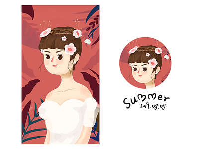 illustration flower girl illustration