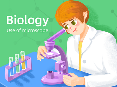 Illustration biology design girl illustration microscope study