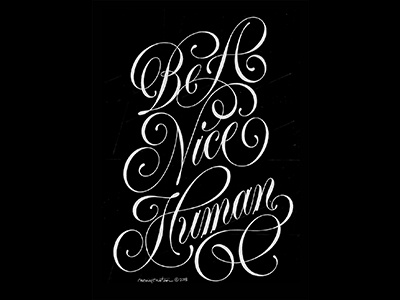 Be a Nice Human flourish handlettering lettering quote script typography