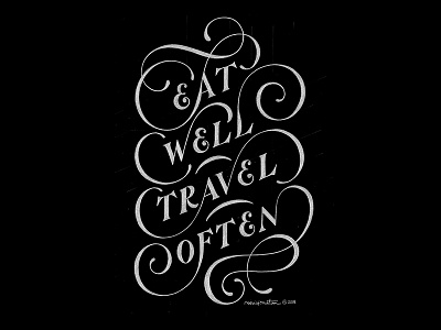 Eat Well Travel Often flourish handlettering lettering quote typography