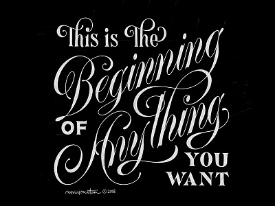 This is the Beginning of Anything You Want flourish handlettering lettering quote typography
