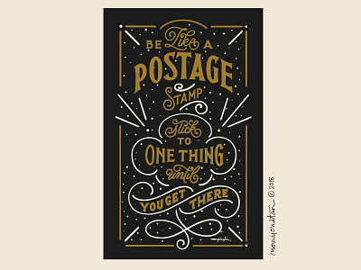 be like a postage stamp handlettering illustration lettering art postage quote typography