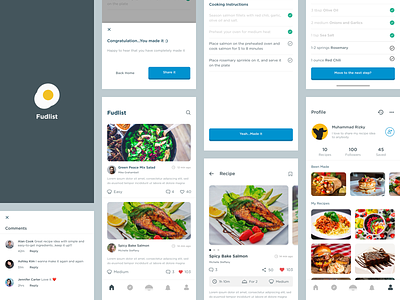 Exploration | Fudlist App amazing clean clear culinary design dribbble food guide interaction design mobile application recipe app recipes social social media ui user interface ux