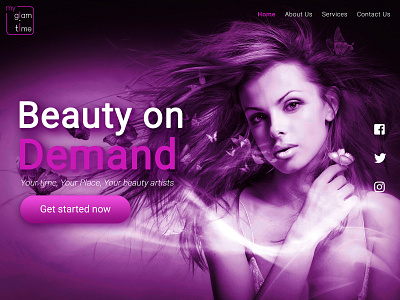 myGlamTime Website Design beauty branding design graphicdesgn hairstylist interface makeup ui uidesign ux webdeisgn