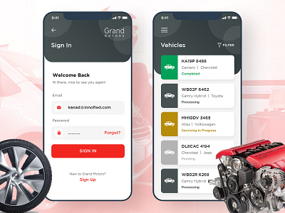 Car Servicing App android app business app car service design ios app mobile app task management app