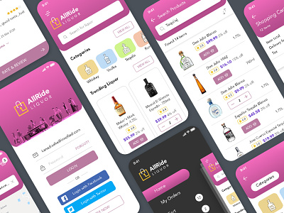 AllRide Liquor android app business app customer app design e commerce app food app innofied ios app liquor delivery app logo mobile app ui ux design