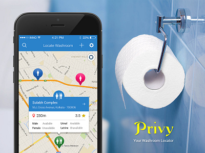 Privy - Toilet Locator android app innofied ios app toilet app washroom locator