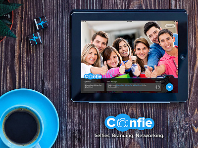 Confie - The Smartest way to network with selfies branding conference event app ipad app networking selfie sharing app twitter