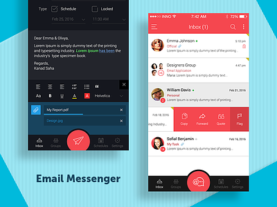 Email Messenger email email app email mobile interface innofied messaging app