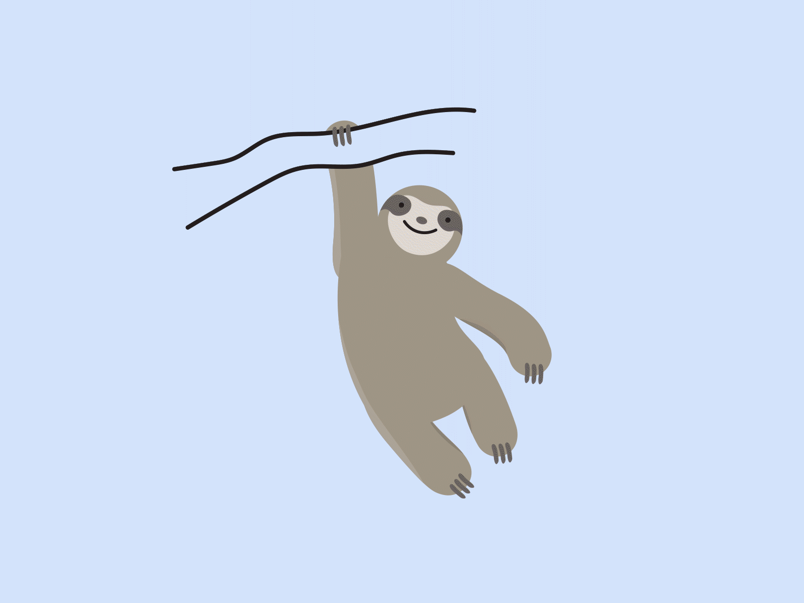 Hung 2d after effects animated animation cartoon character design flat fun gif illustration illustrator minimal sloth vector