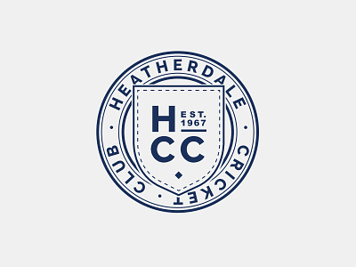Heatherdale Cricket Club Logo blue circle cricket logo shield