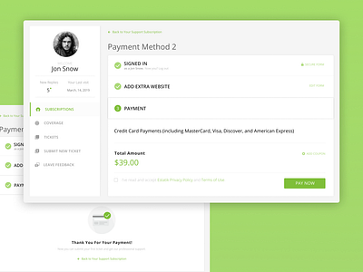Payment Method Dashboard card dailyui dashboard design digital pay payment payment design payment form thank you card ui web design web