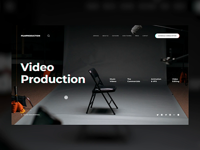 FILMPRODUCTION adobexd animation clean design film interaction madewithadobexd movie production typography ui video web