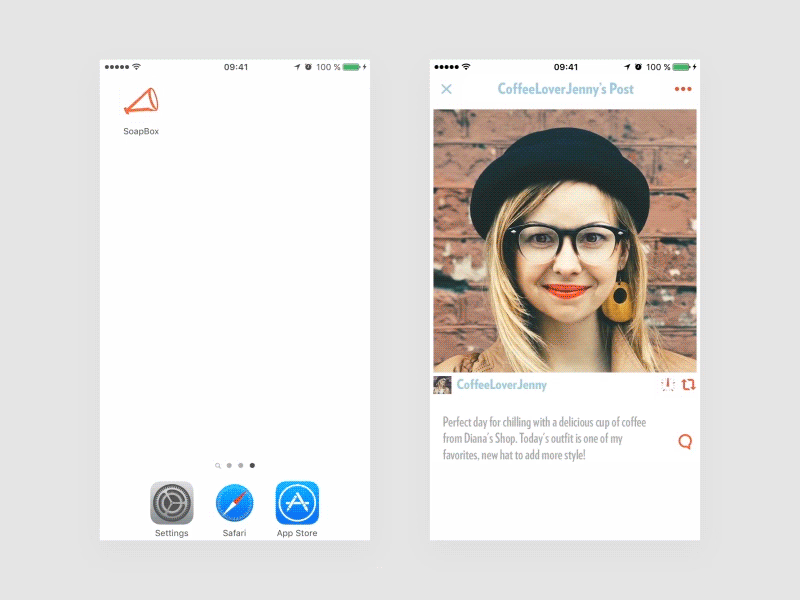 Soapbox Animation animation app clean design goods ios light mobile modern shop streaming ui