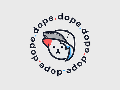 dope.dope cat cute dope identity logo rebound