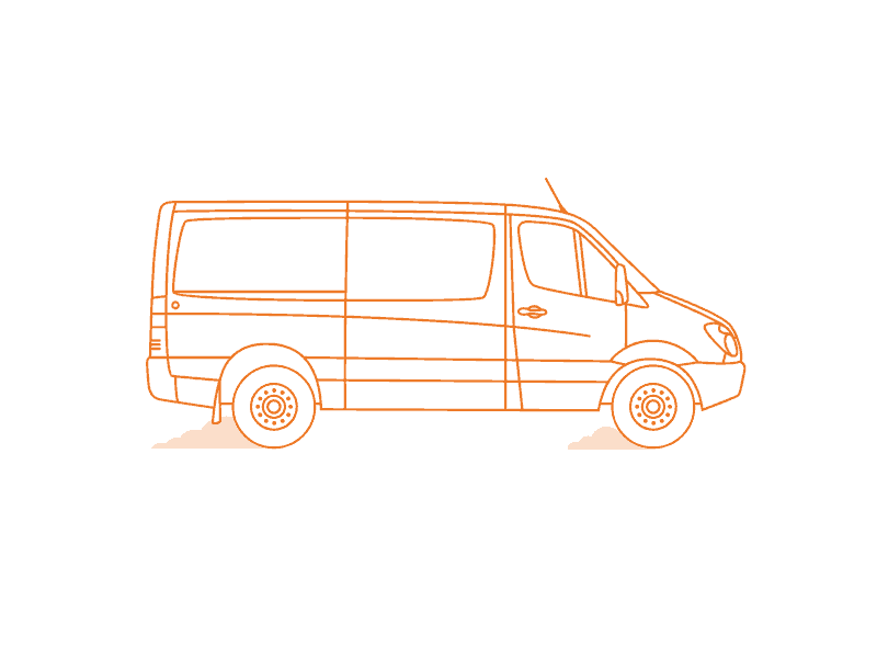 Storage: unstoppable van animation cargo icon orange speed spin stone ui van vector vehicle wheel