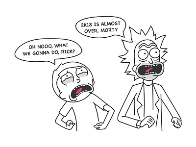 We gonna celebrate, Morty! illustration linear morty rick rick and morty scary scream vector