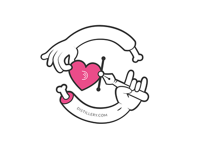 We Love Design bone design designer heart icon rock sticker vector