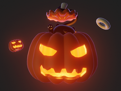 Happy halloween 3d blender halloween