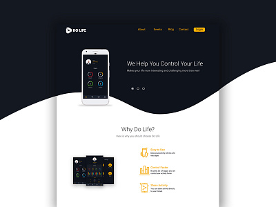 Do Life Landing Page android flat design landing page mobile mobile apps startup uiux uiux design web web design website wireframe