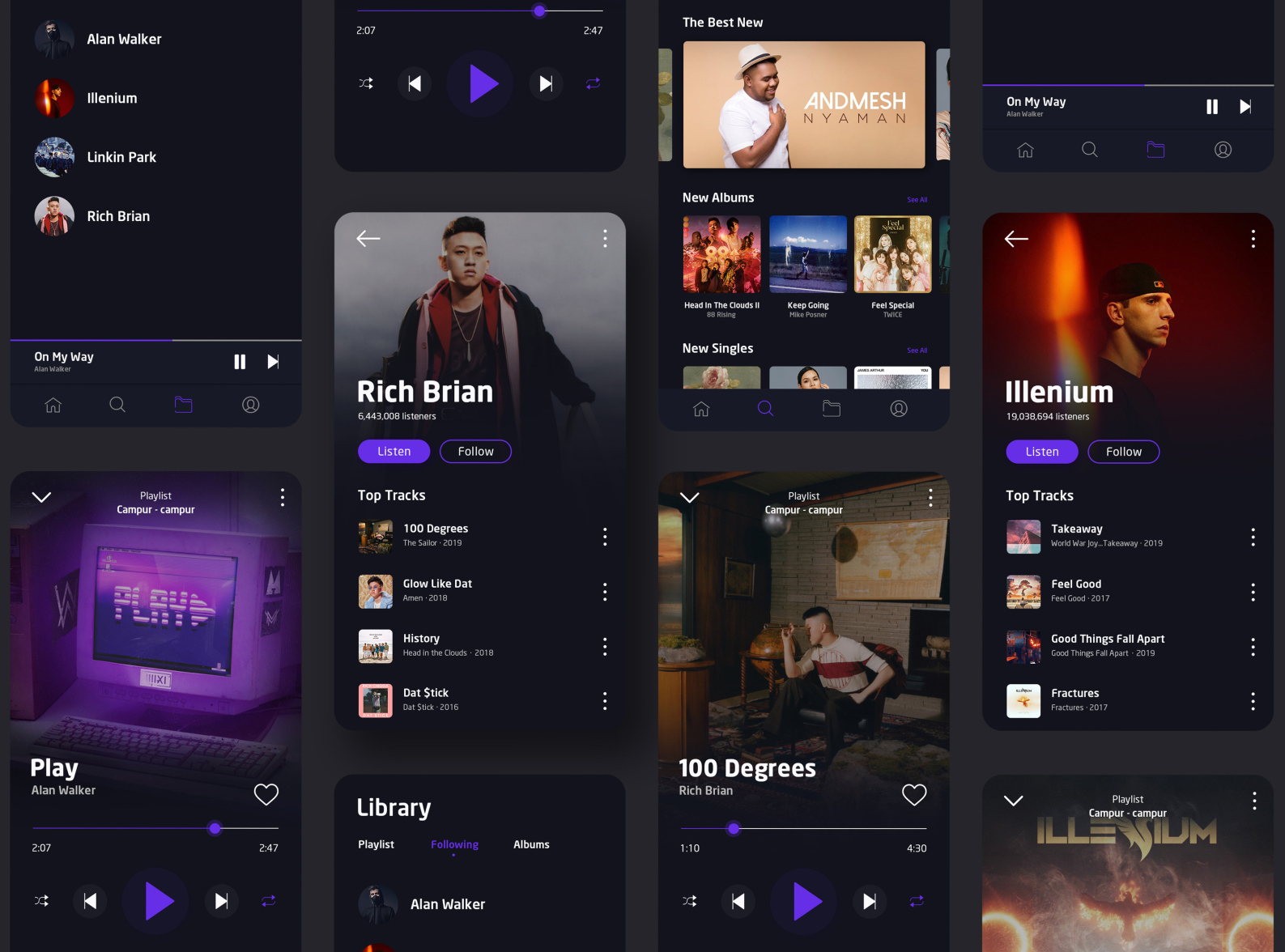 Digital Music UI by M. Yuzar Haspani on Dribbble